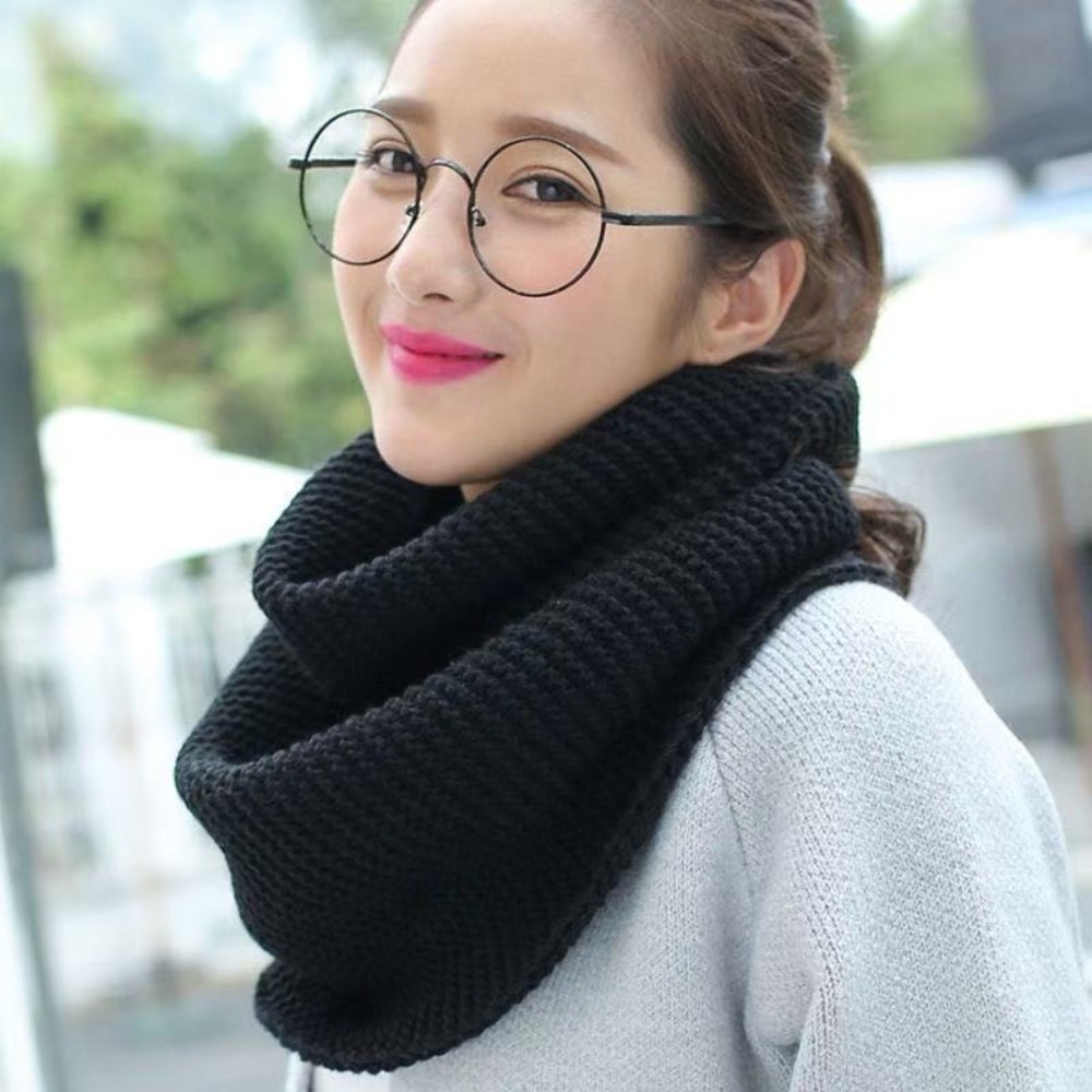 Infinity Scarf Knit - Warm Solid Color Infinity Loop Scarf