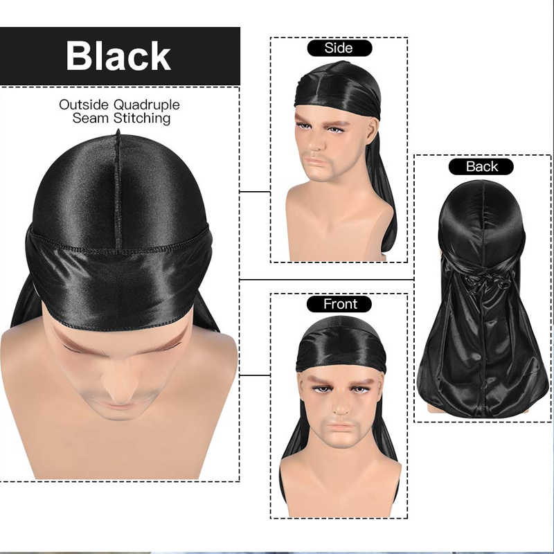 1-4Pcs New silk Durag Bandana  - Bandana Doo Rag review and price