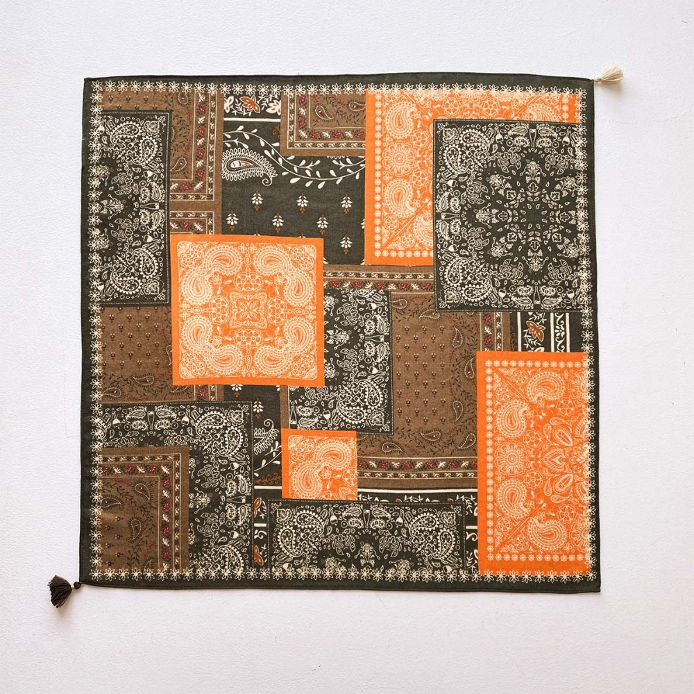 Tassel Scarf Women Square Cott - Bandana Cotton review and price