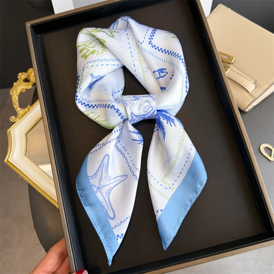 Blue Print Silk Square Scarf W - Bandana Cotton review and price